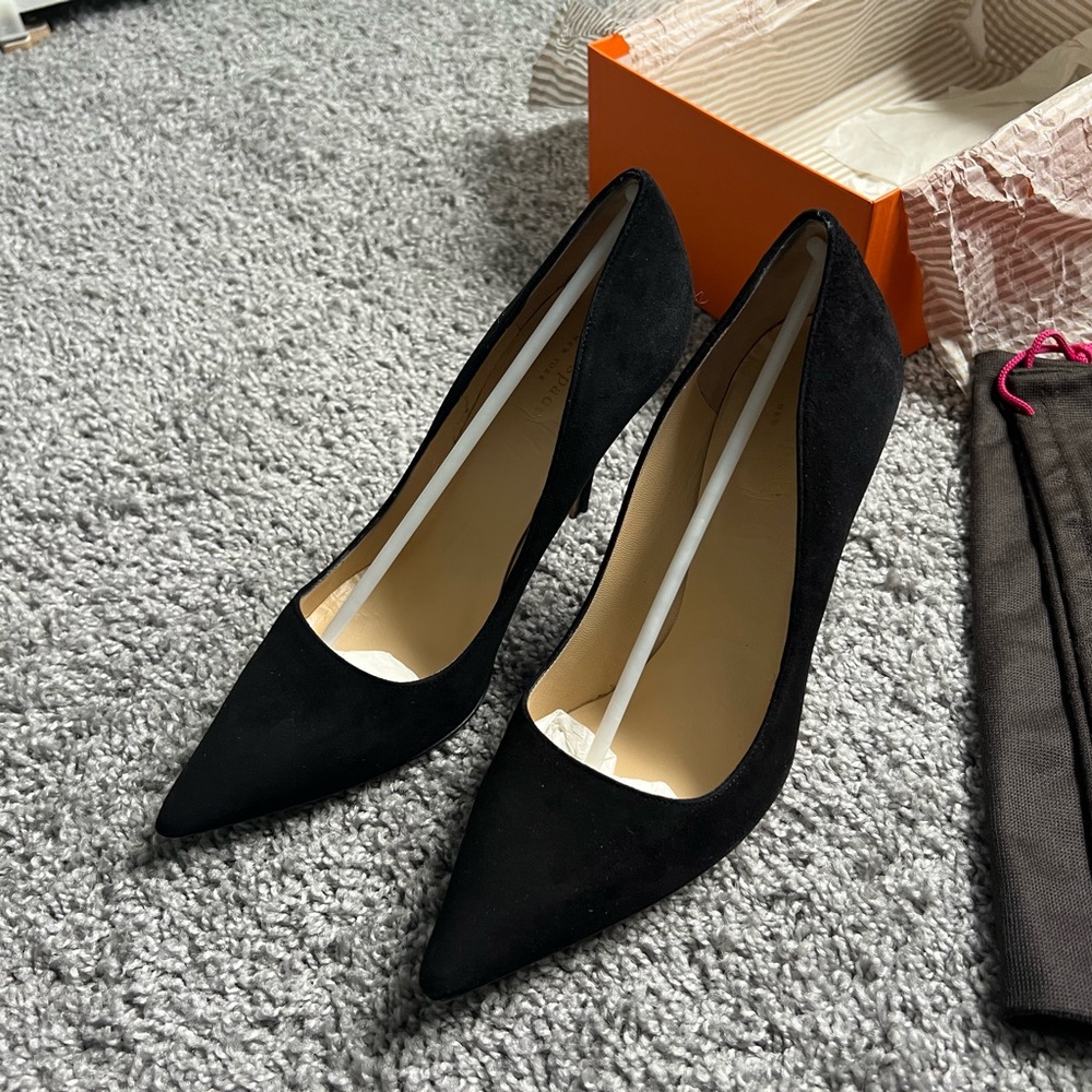 Kate Spade heels pumps black suede leather 8.5 classic